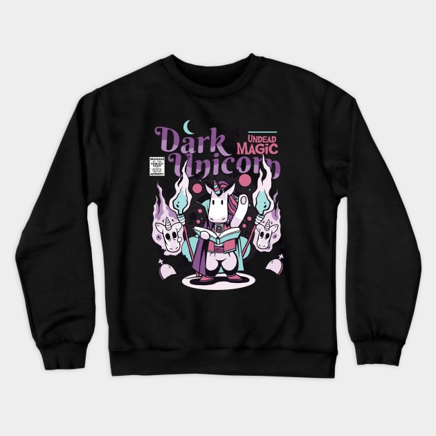 Dark Magical Unicorn Fantasy Crewneck Sweatshirt by Printroof